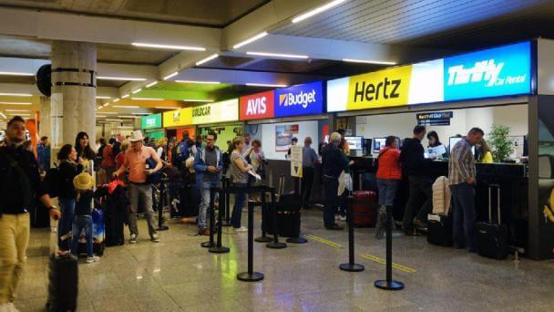 Airport Queues for Car Hire People Queuing for Car Hire at Gold Coast Airport